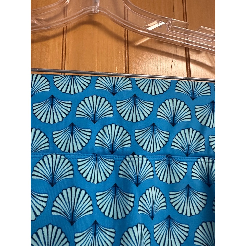 Sigrid Olsen Golf & Tennis Skort Blue White Shell Print Active Skirt Nautical L - Picture 2 of 6
